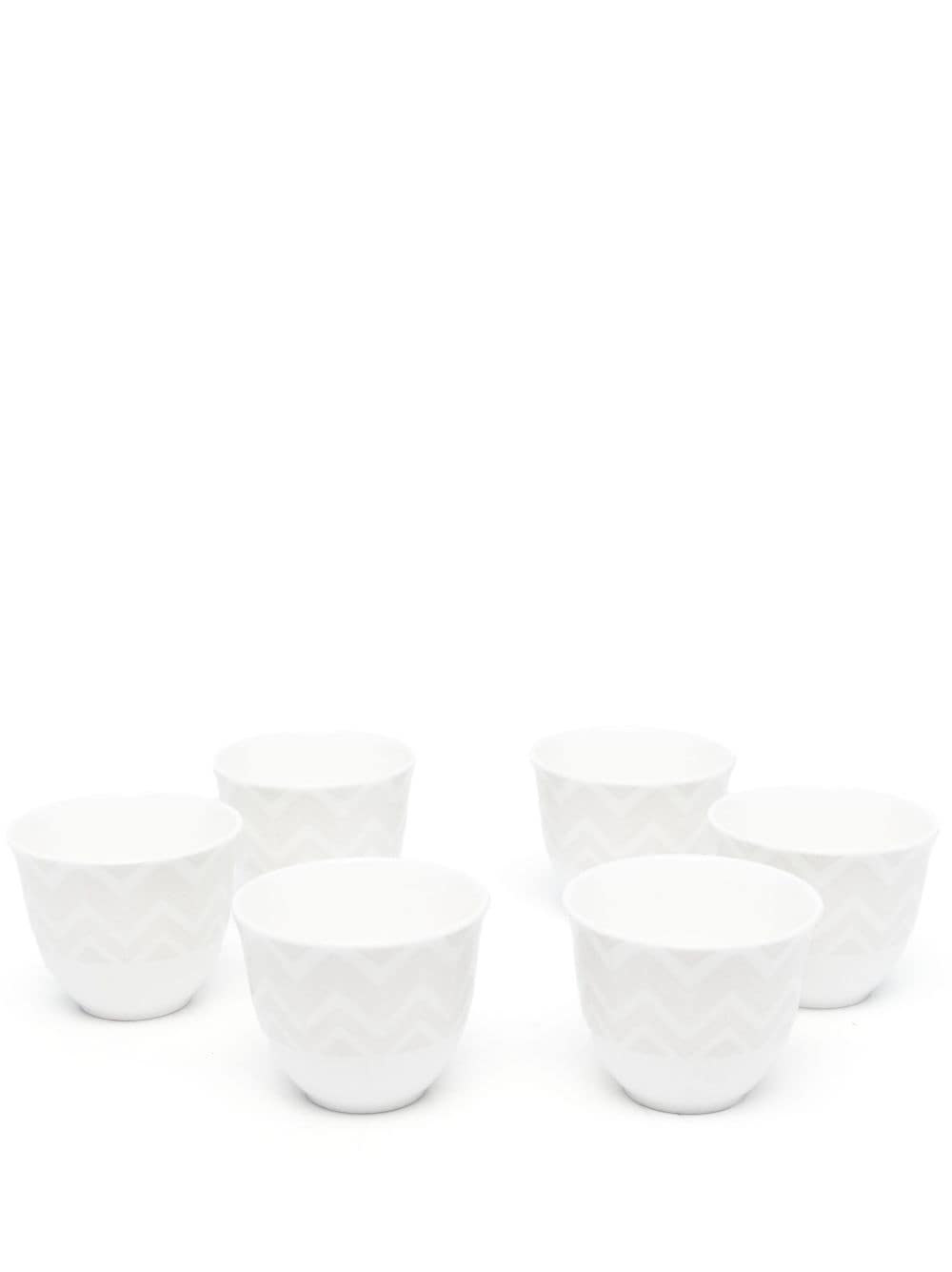 Missoni Chevron-print Ceramic Cups (set Of 6) In White