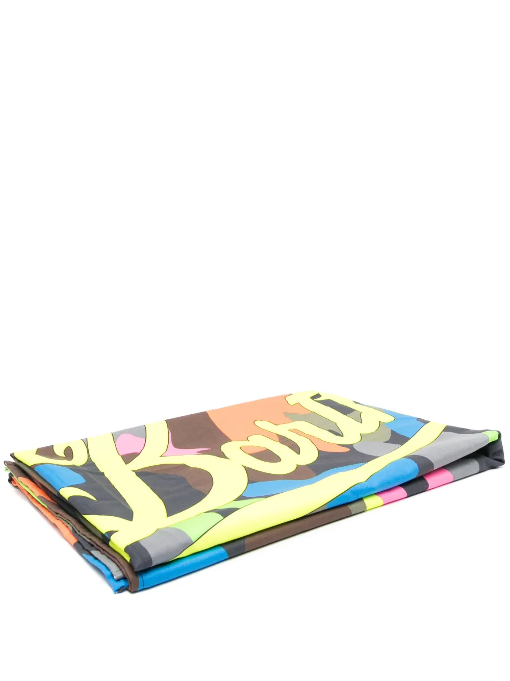 Mc2 Saint Barth Logo-print Camouflage Beach Towel In Blau