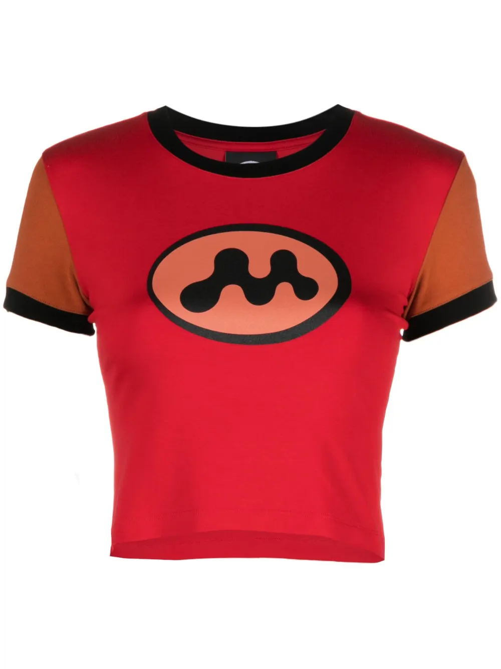 Mowalola Cropped Logo-print T-shirt In Red | ModeSens