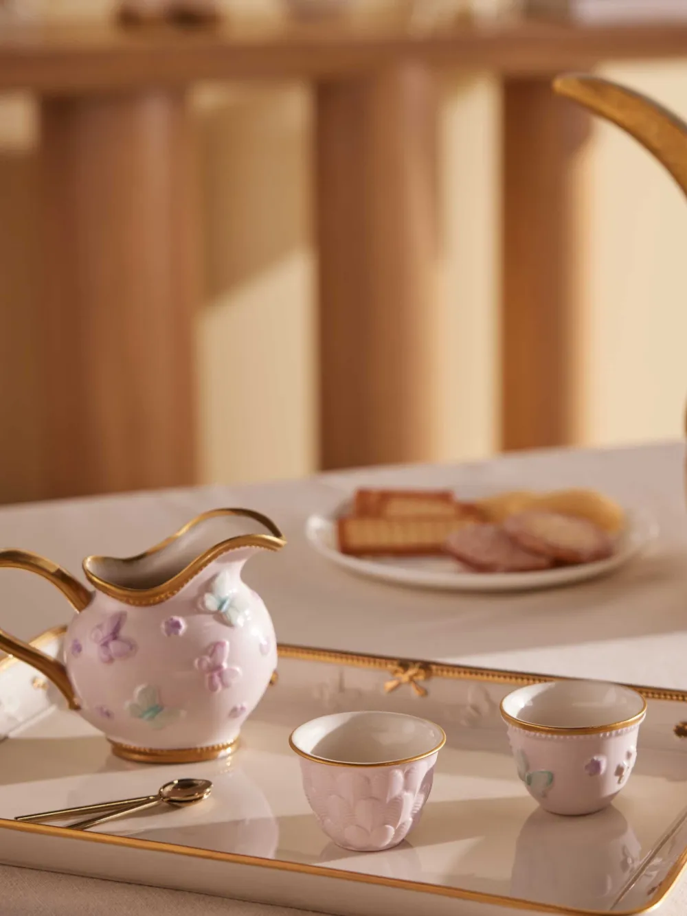 Villari Peacock Coffee Cup (6cm X 5cm) In Pink