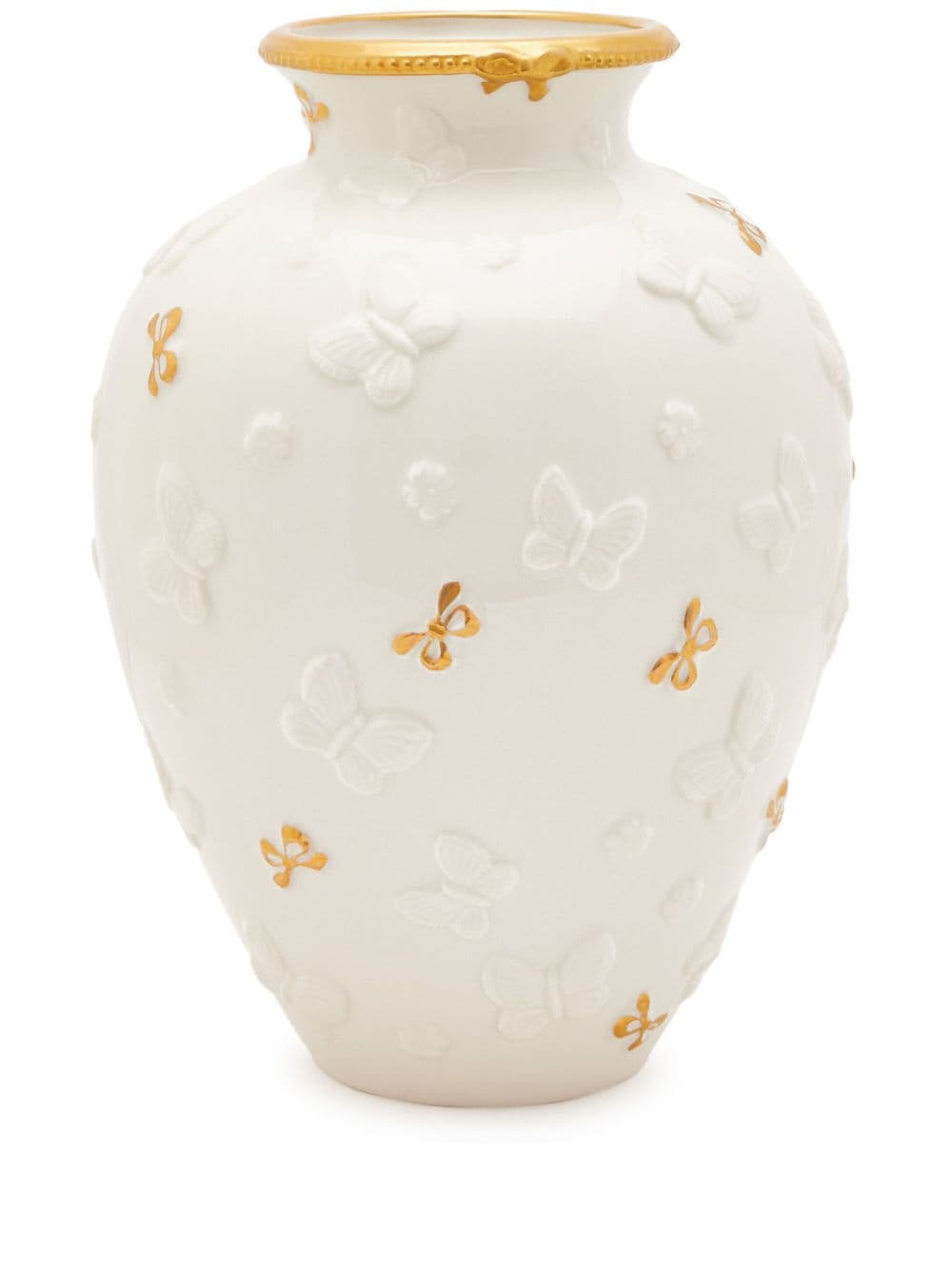 Villari Small Butterfly Porcelain Vase In White