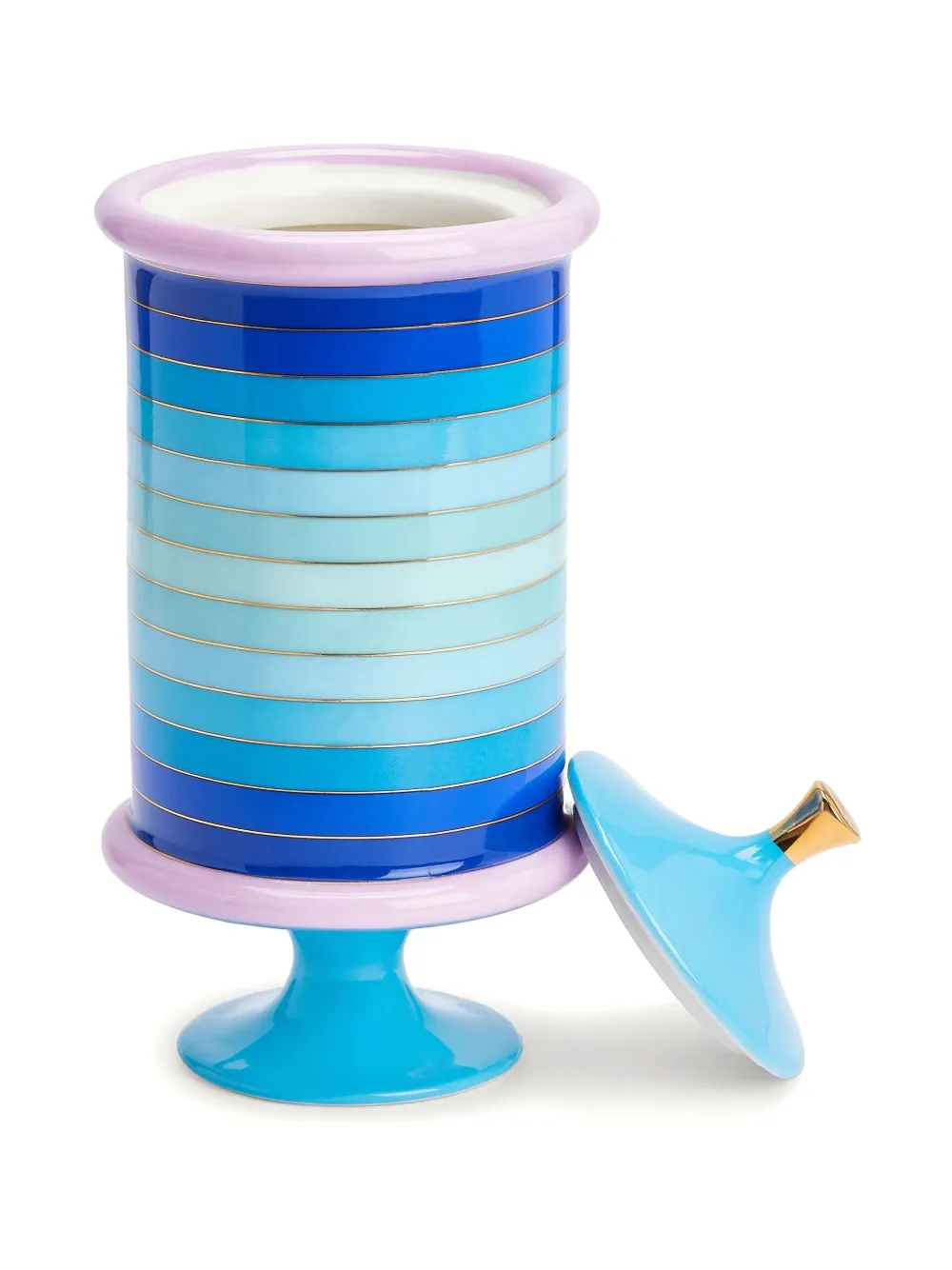 Jonathan Adler Scala Stripe Canister - Blauw