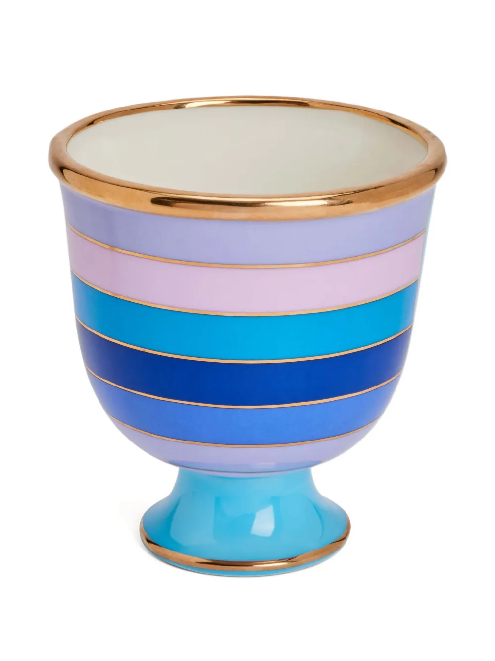 Jonathan Adler Scala striped pedestal bowl (15cm) - ブルー Jonathan Adler Scala striped pedestal bowl (15cm) - ブルー