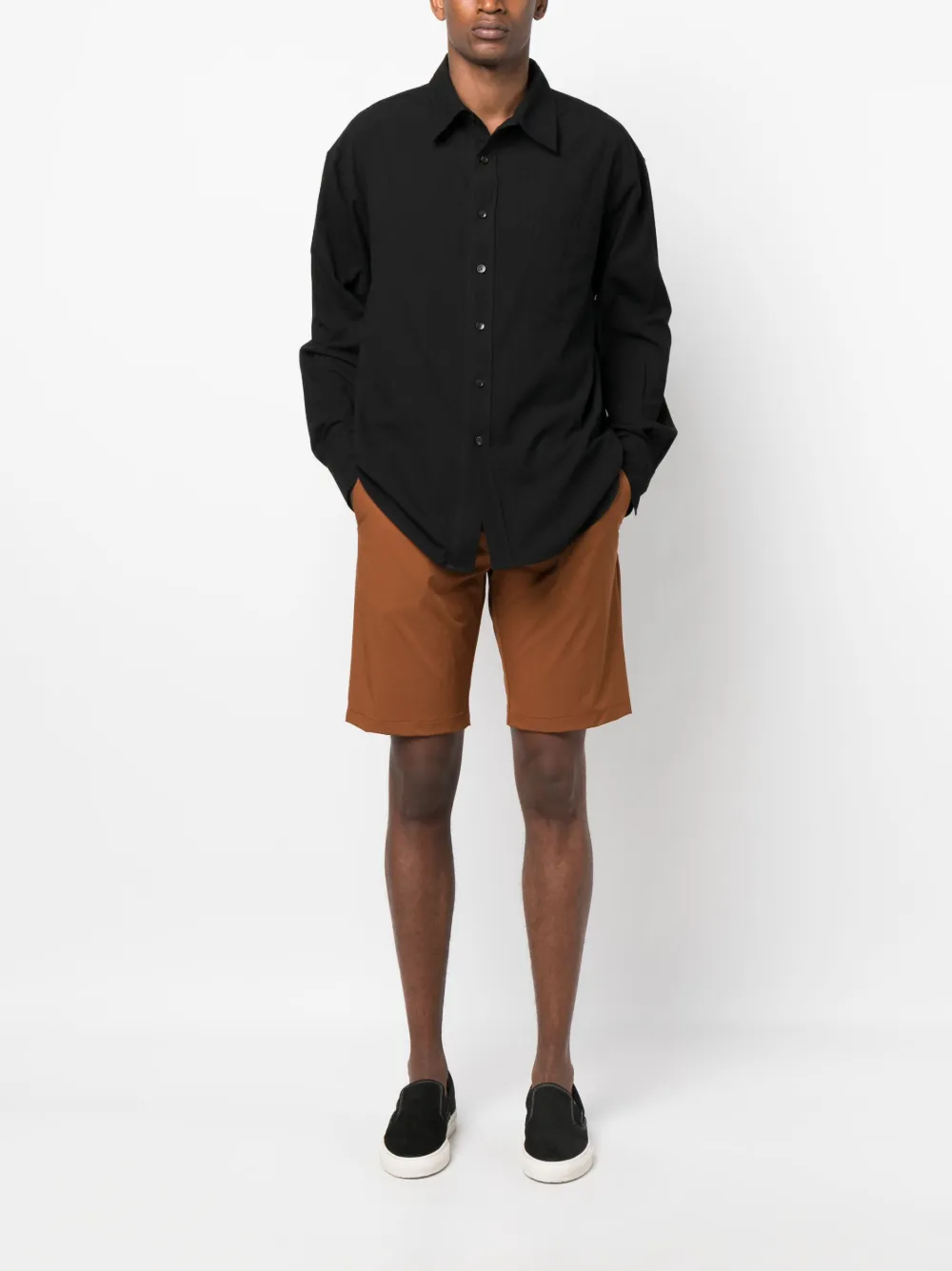Manuel Ritz belted cotton Bermuda shorts - Bruin