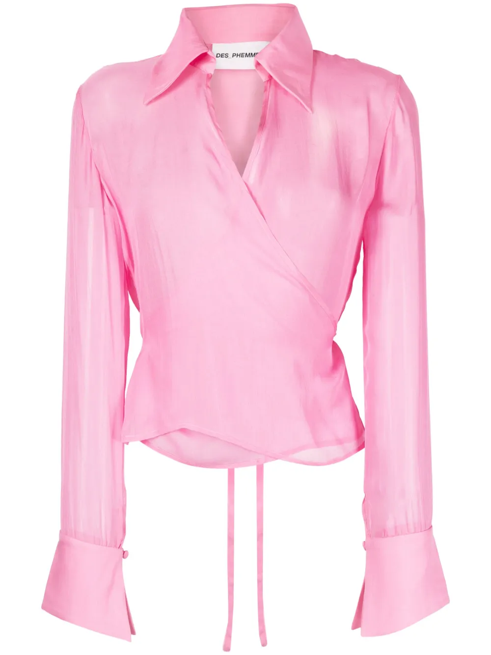 DES PHEMMES wraparound-style silk shirt