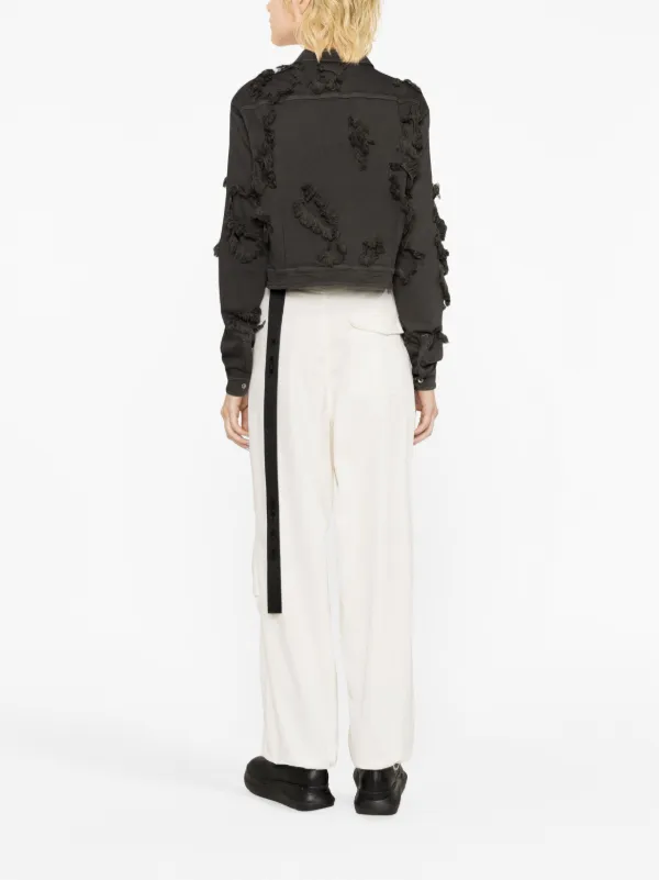 Rick Owens DRKSHDW ダメージ デニムジャケット | グレー | FARFETCH JP