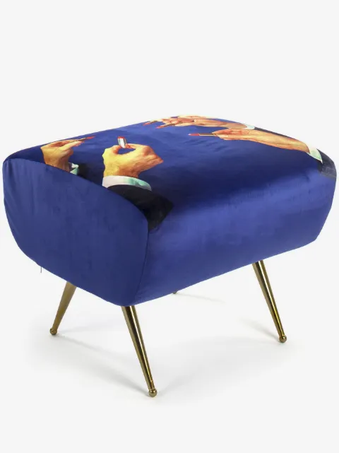 Seletti pouffe à imprimé lèvres 