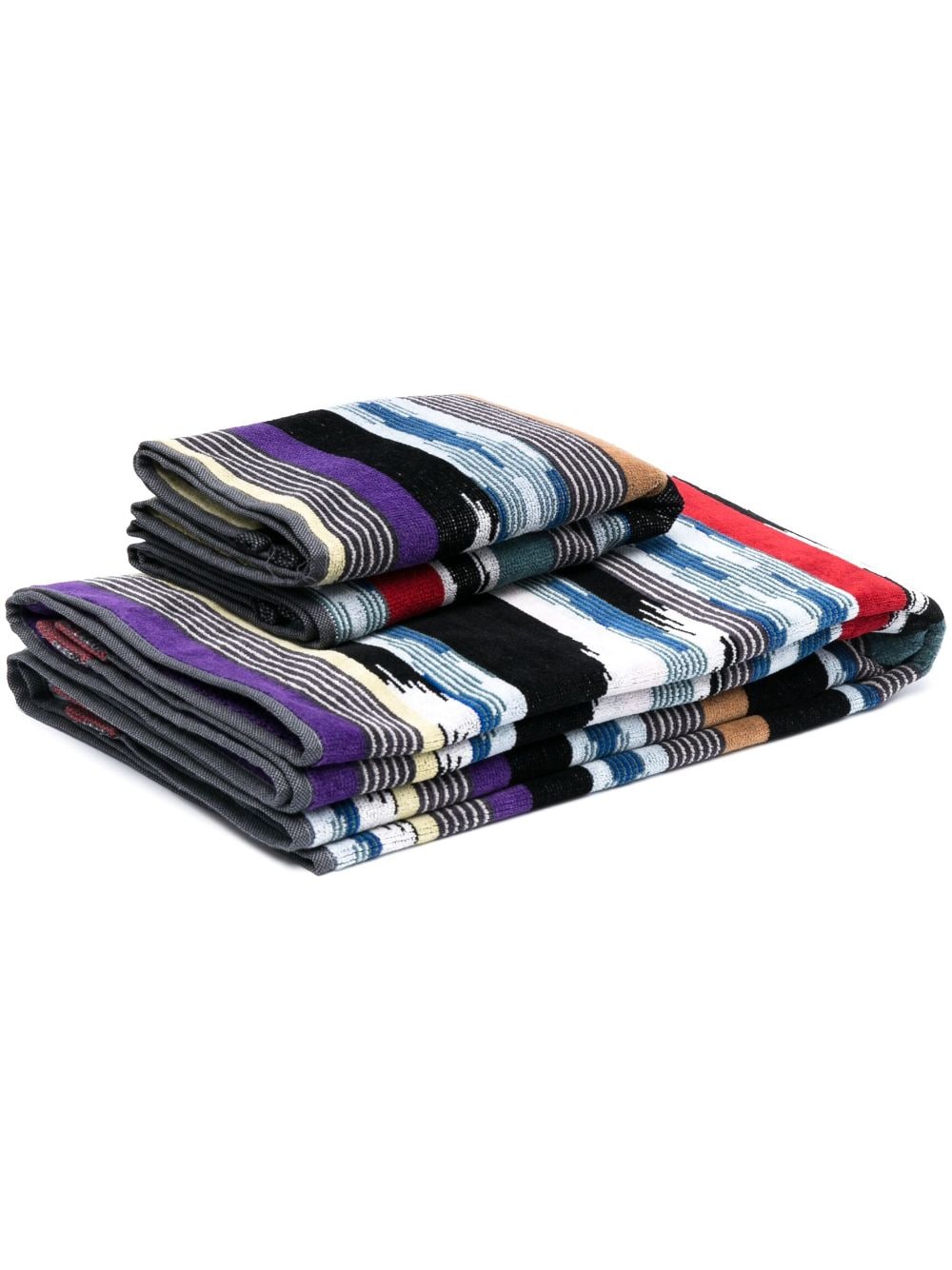 Missoni Stripe-pattern Towel In Black
