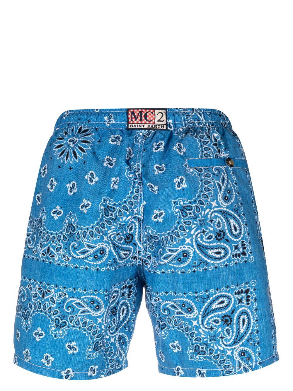 Shop Mc2 Saint Barth Bandana-print Swim Shorts In Blue