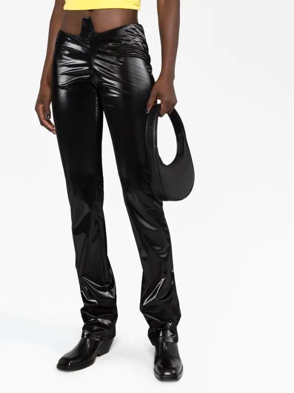 Mowalola faux-leather straight-leg Trousers - Farfetch