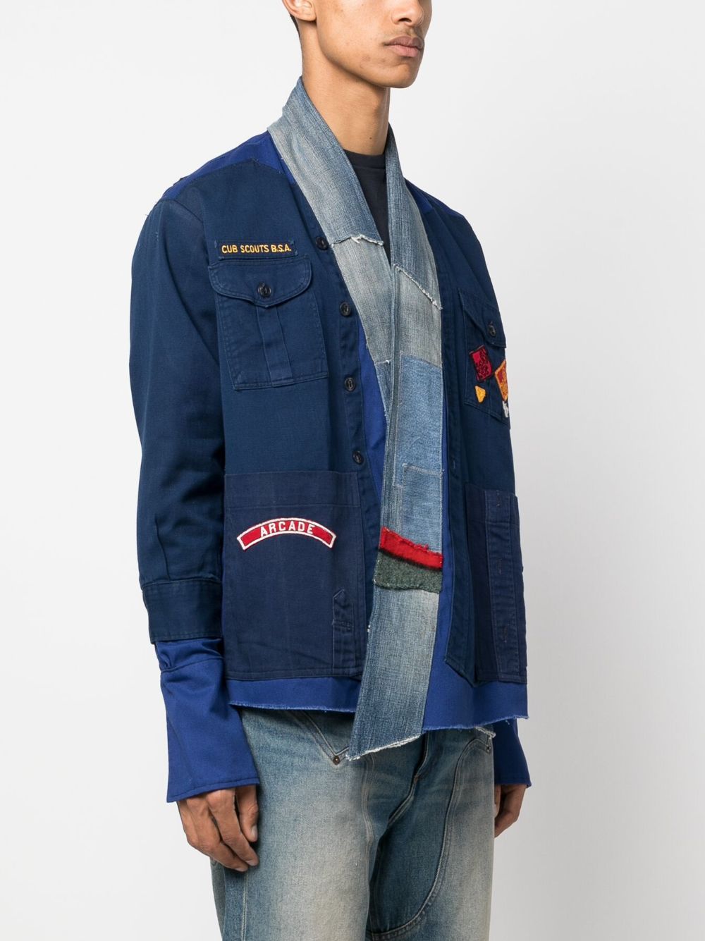 Shop Greg Lauren Boyscout Gl1 Jacket In Blue