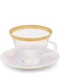 VILLARI Peacock cappuccino cup and saucer (13 cm) - Pink
