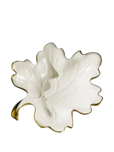 VILLARI medium Autumn fig-leaf trinket tray (27cm x (21cm)