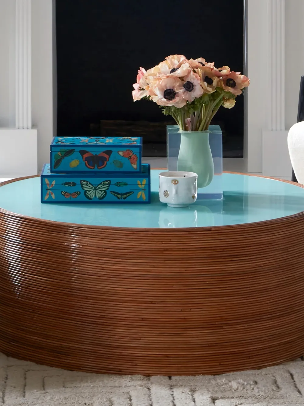 Jonathan Adler Small Botanist Box (6cm X 20xm) In Blue