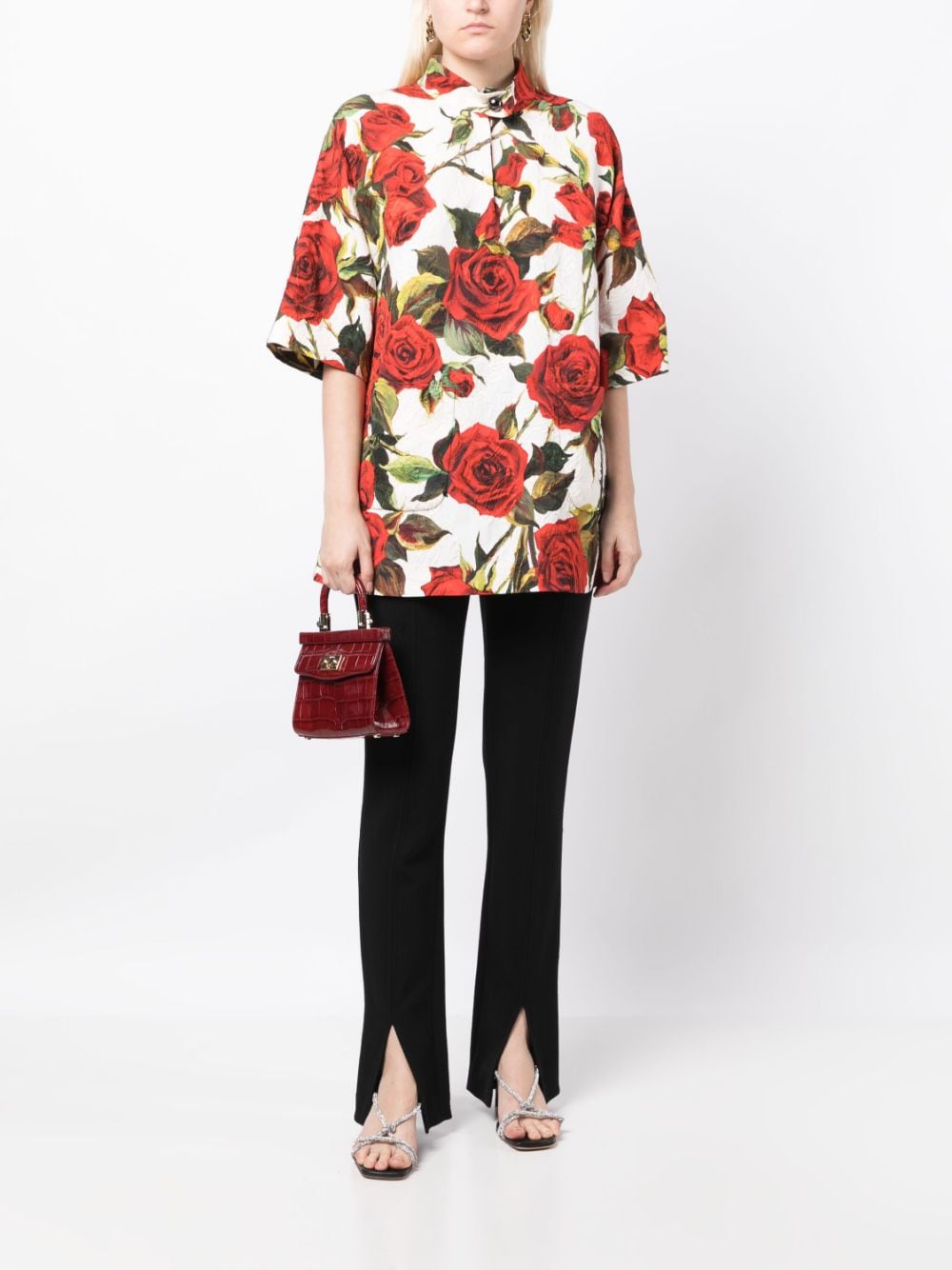 Dolce & Gabbana Blouse met jacquard - Rood