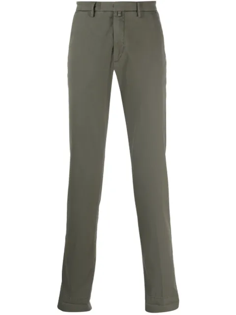 slim-cut concealed-fastening chinos