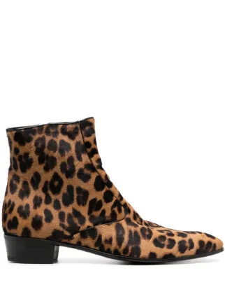 Lidfort leopard print Ankle Boots Orange FARFETCH AZ