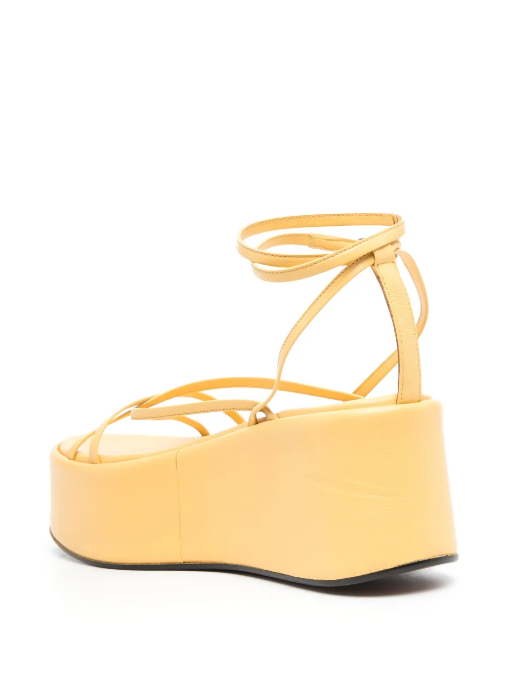 Atp Atelier 70mm Nole Leather Wedges In Yellow