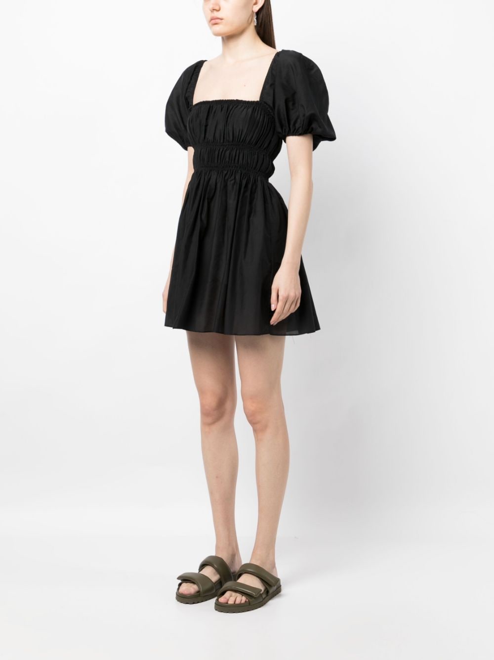Shop Matteau Square-neck Minidress In Black