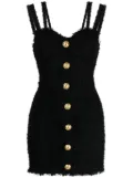 Balmain button-embellished tweed minidress - Black