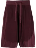 Stone Island Shadow Project terry-cloth drawstring cotton shorts - Red