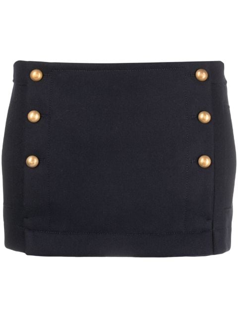 Nº21 button-detail virgin wool-blend miniskirt