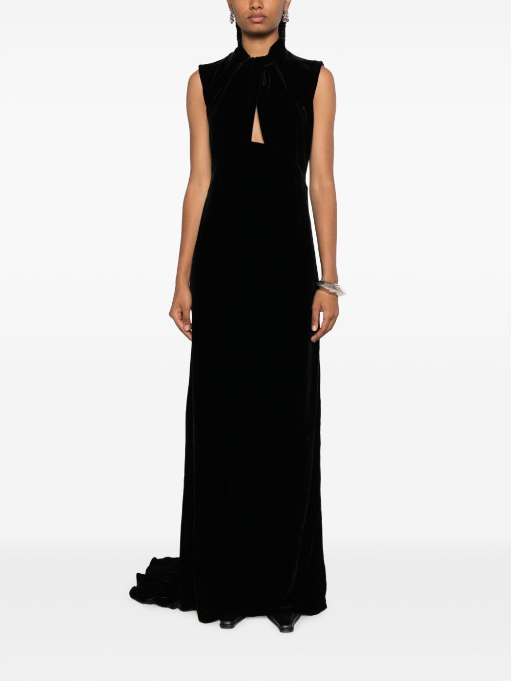 Shop N°21 Velvet-finish Sleeveless Dress In Black