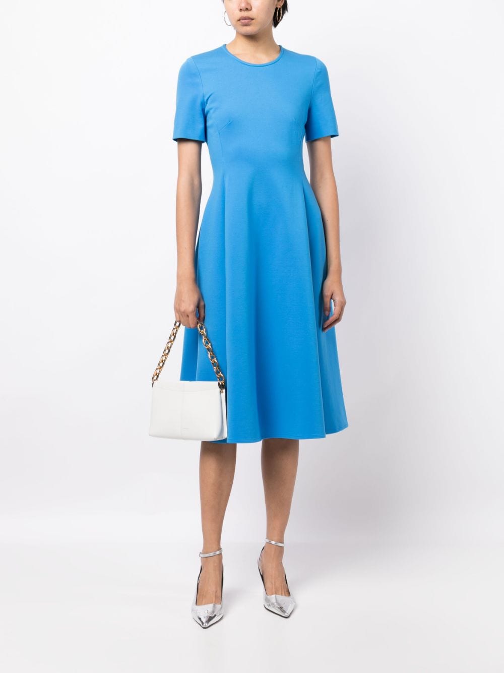 Shop Jane Romy Flared Midi Dress In Blue