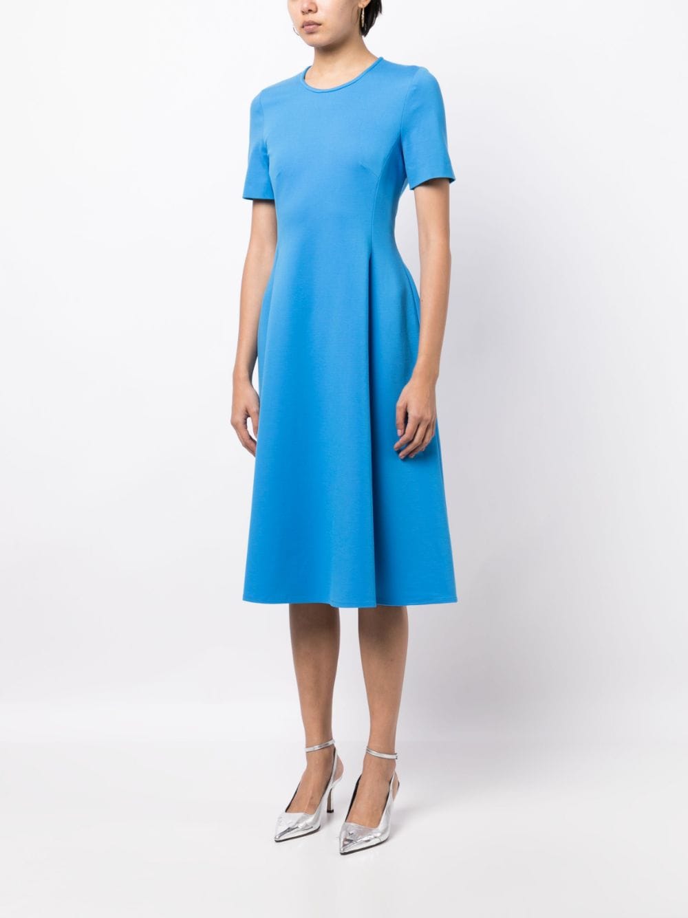 Shop Jane Romy Flared Midi Dress In Blue
