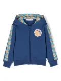 Roberto Cavalli Junior logo-patch zip-up jacket - Blue