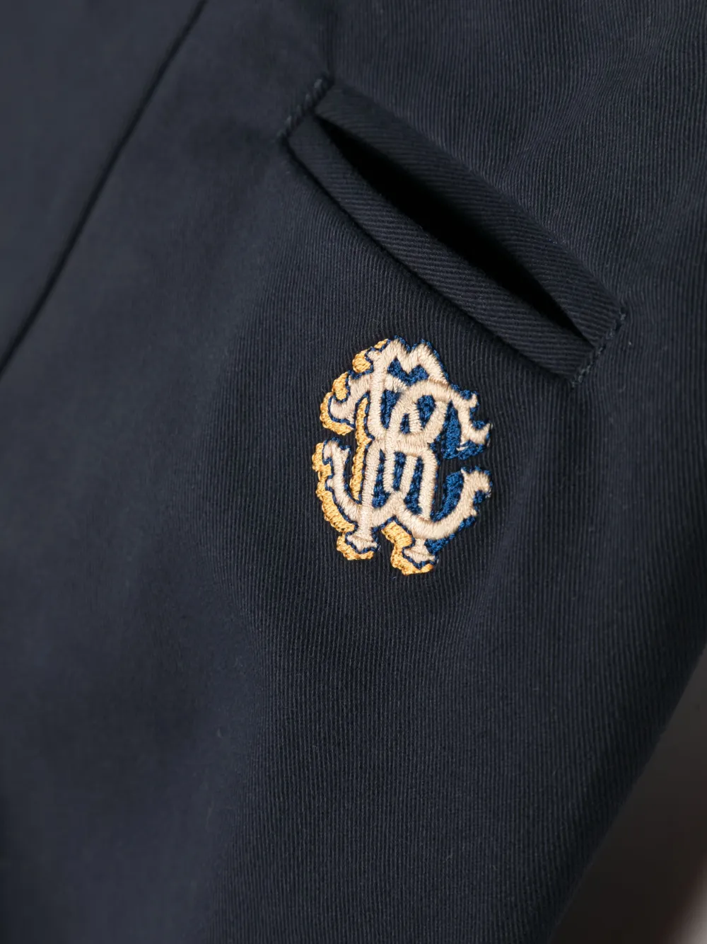 Roberto Cavalli Junior Broek met geborduurd logo Blauw