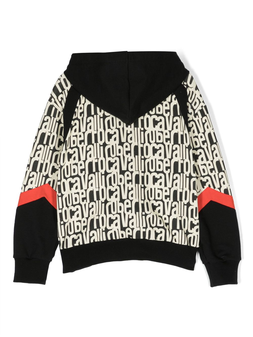 Shop Roberto Cavalli Junior Logo-print Zip-up Hoodie In Black