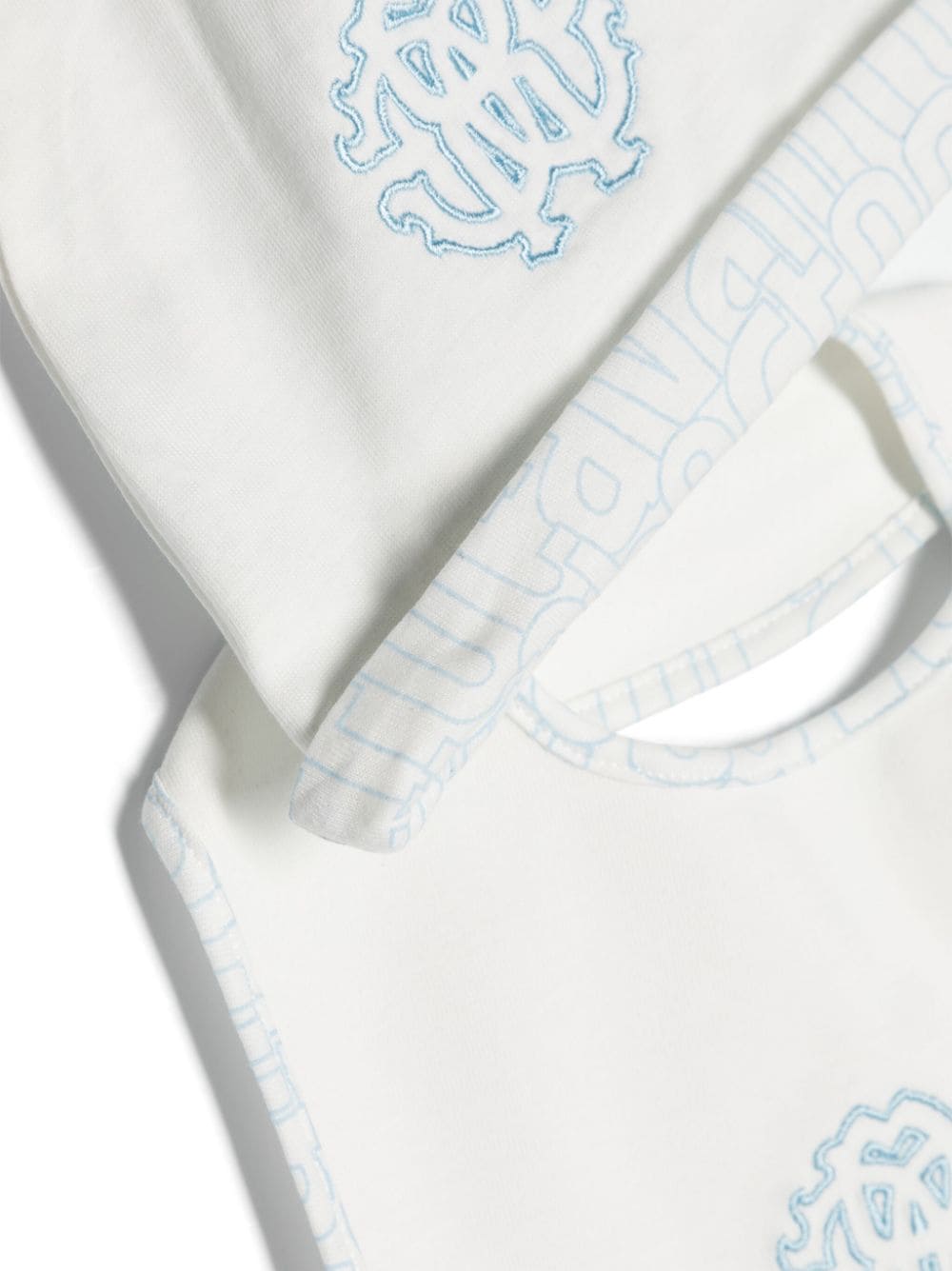 Shop Roberto Cavalli Junior Monogram-jacquard Cotton Babygrow Set In White