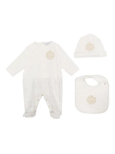 Roberto Cavalli Junior set de mameluco con logo bordado 