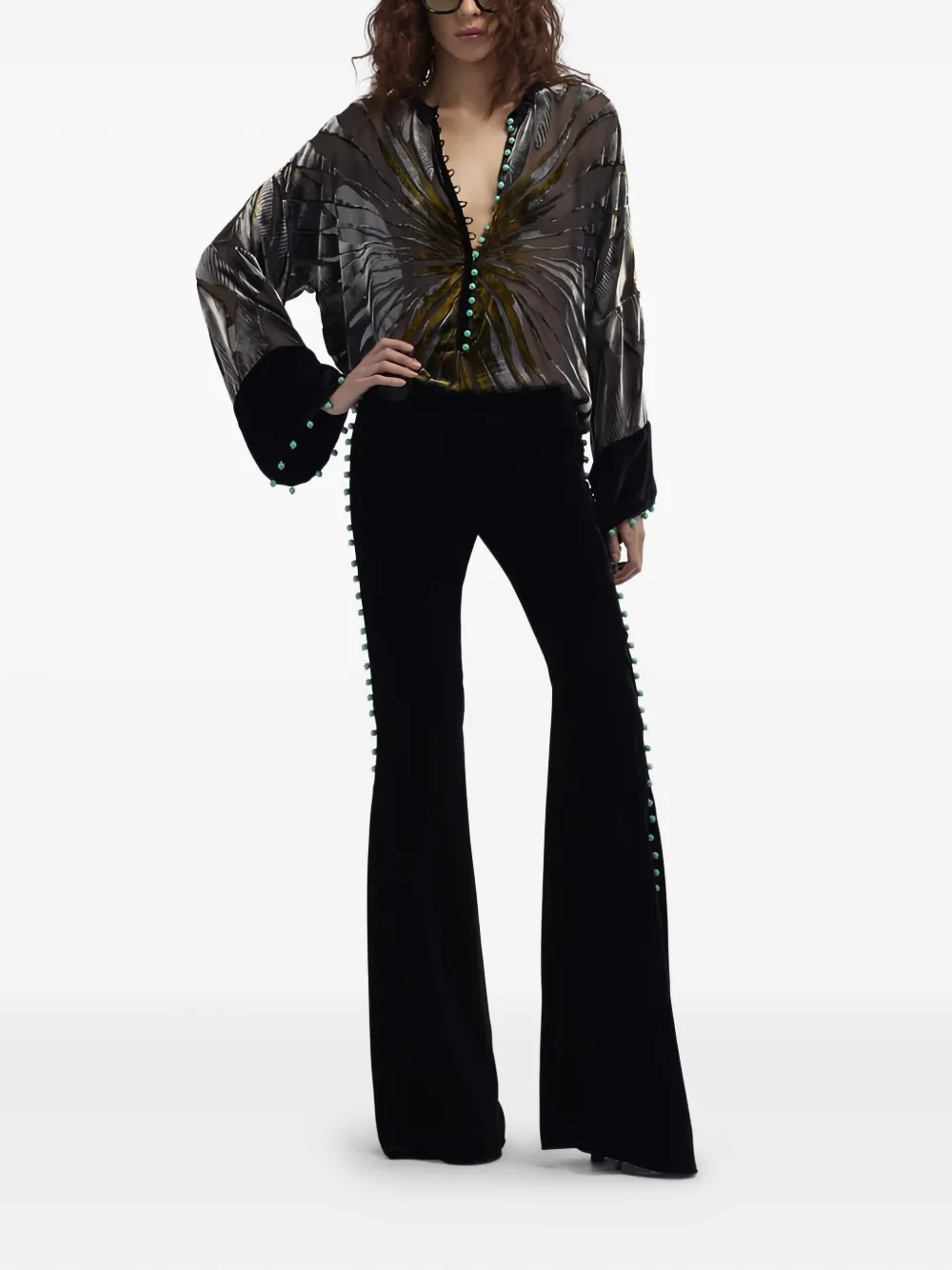 Roberto Cavalli Broek verfraaid met kralen - Zwart