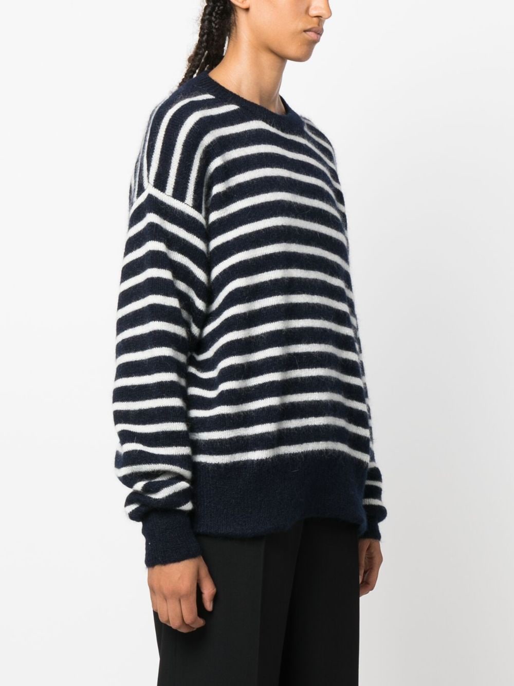 Shop N°21 Logo-patch Striped Sweatshirt In Black