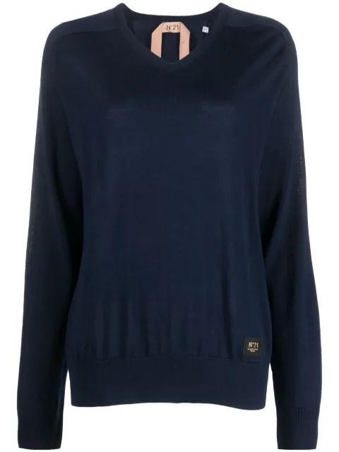Nº21 logo-patch virgin-wool jumper