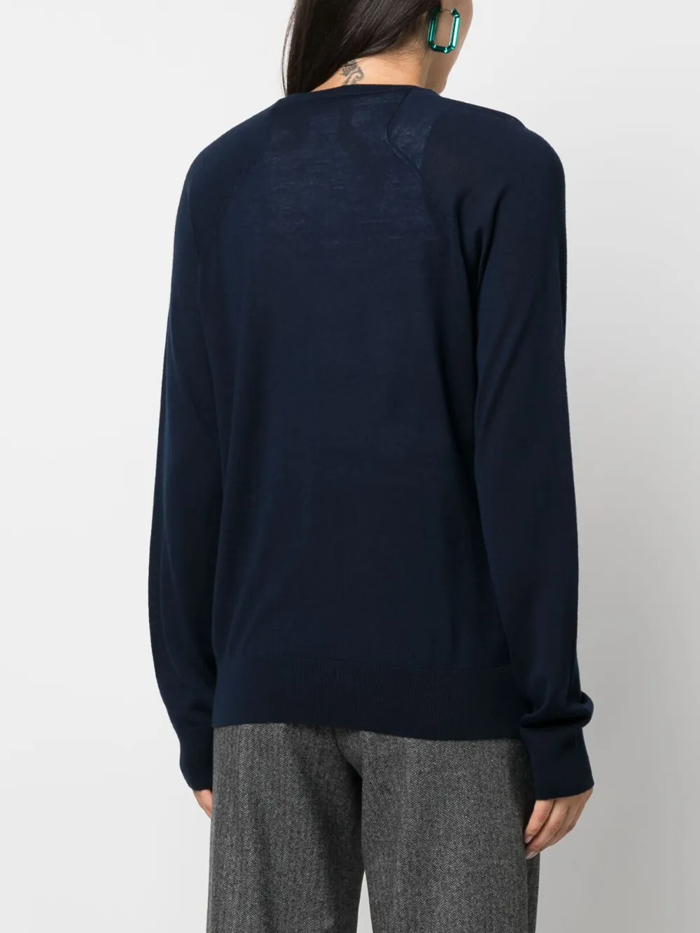 N°21 Logo-patch Virgin-wool Jumper In Blue