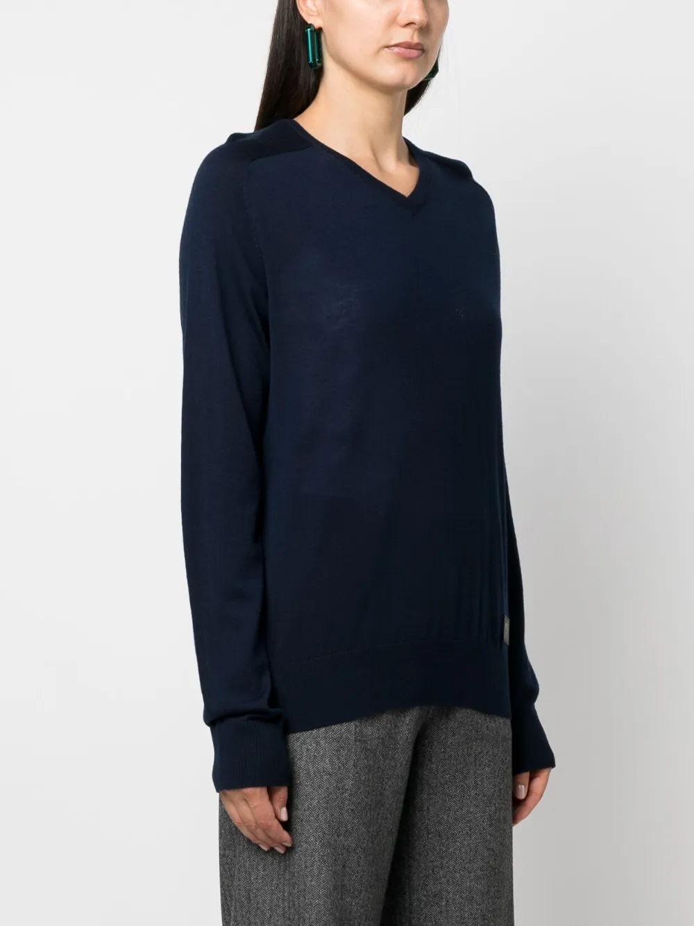 N°21 Logo-patch Virgin-wool Jumper In Blue