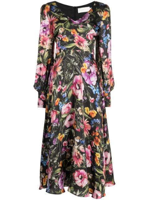 JANE Raphaella floral-print midi dress