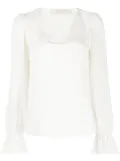 JANE Robbie V-neck blouse - White