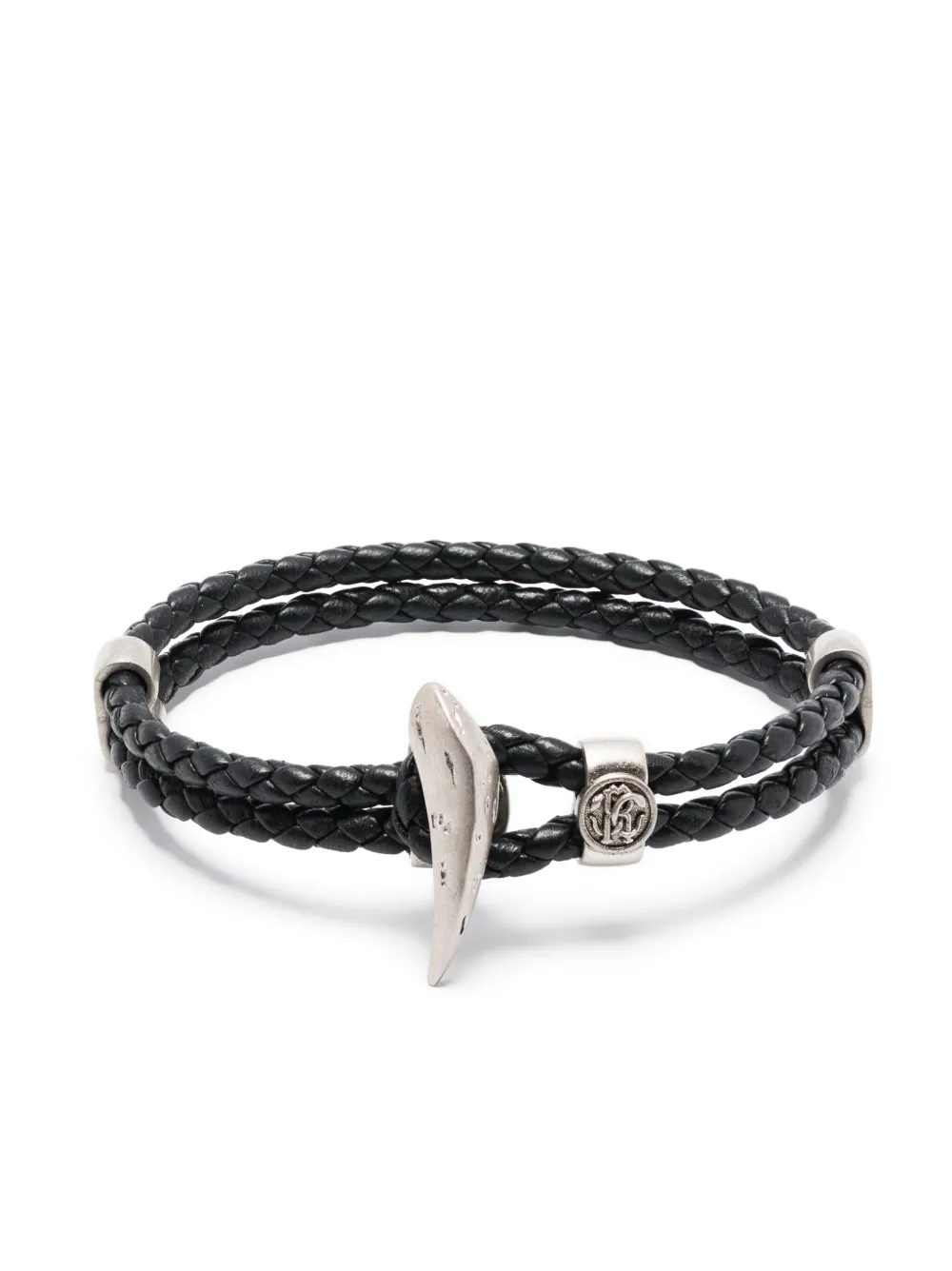 Roberto Cavalli Tiger Tooth braided-strap bracelet | Black | Image 1