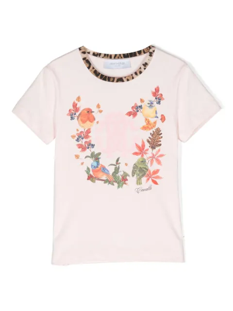 Roberto Cavalli Junior bird-print crew-neck T-shirt