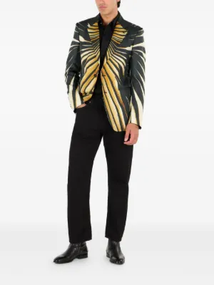 ロベルトカヴァリ Roberto Cavalli レザー テーラードジャケット Roberto Cavalli（ロベルト・カヴァリ）メンズ - FARFETCH