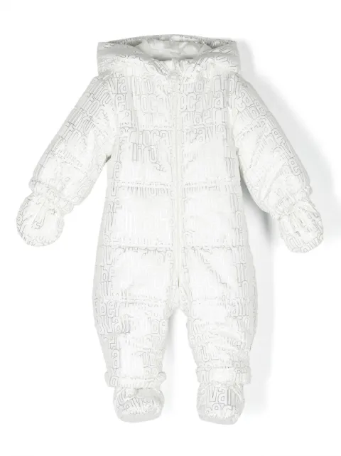 Roberto Cavalli Junior Jaqueta matelassê com capuz e logo