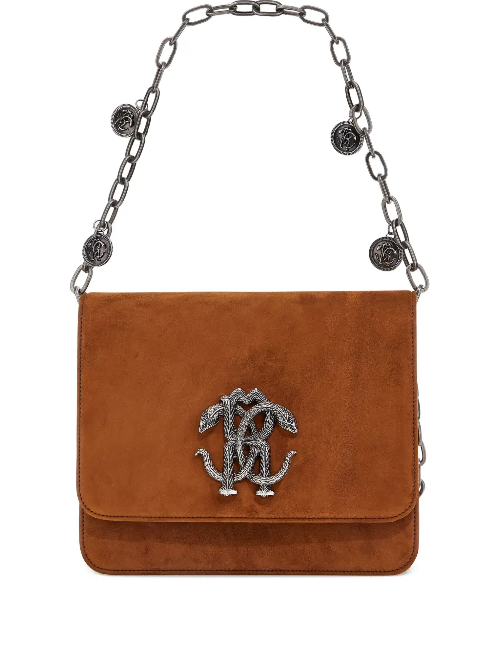 Roberto Cavalli chain-strap shoulder bag – Brown