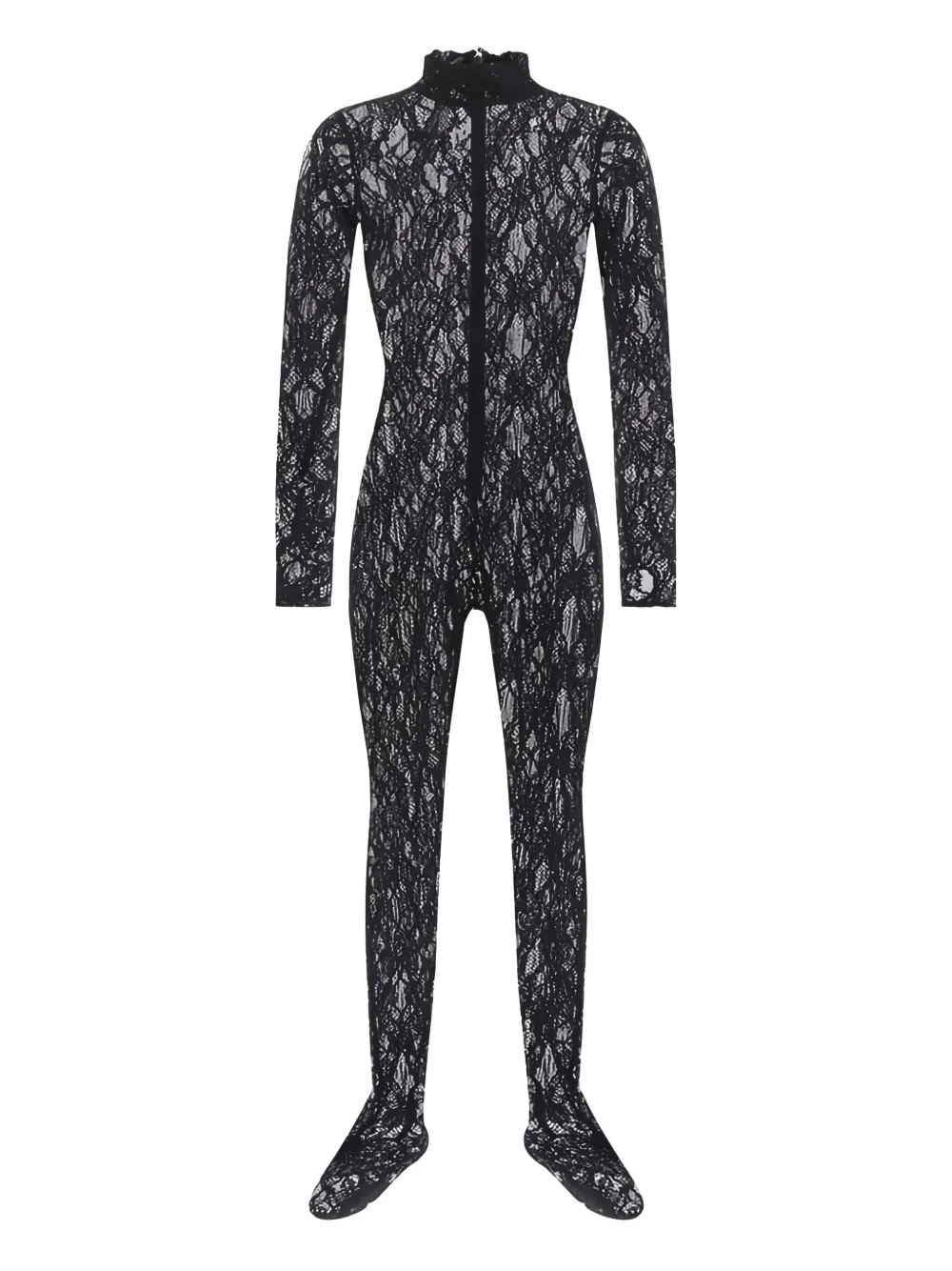Roberto Cavalli Lace High-neck Jumpsuit In Black