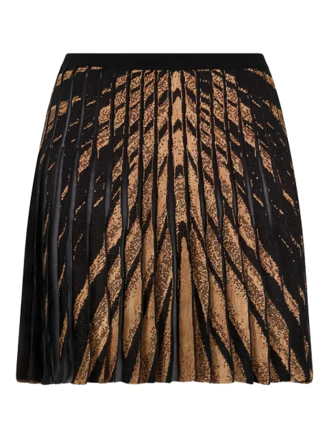 Roberto Cavalli pleated abstract-pattern mini skirt