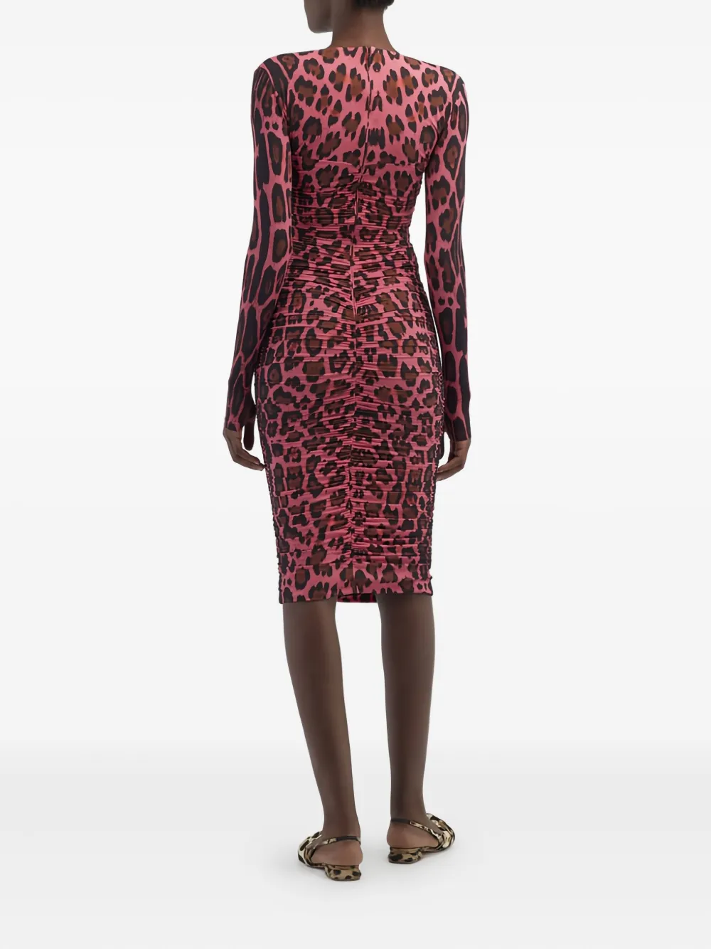Roberto Cavalli Leopard-print Embellished Midi Dress In Multi