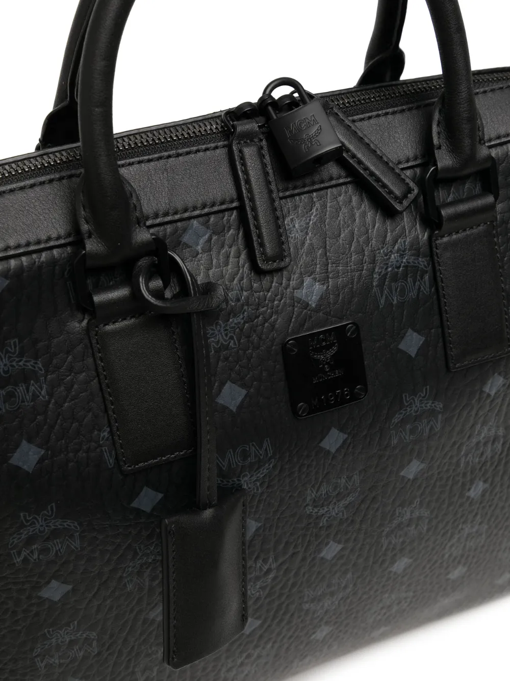 Mcm Klassic Monogram-print Leather Briefcase In Black | ModeSens